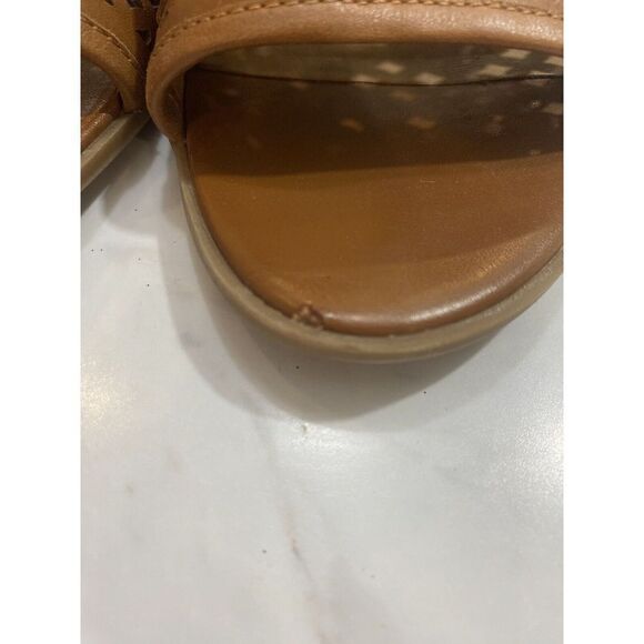 Franco Sarto Harlet Women's Brown Leather Slingback Peep Toe Sandals Size 10 - Picture 7 of 7